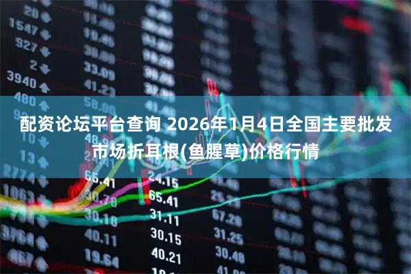 配资论坛平台查询 2026年1月4日全国主要批发市场折耳根(鱼腥草)价格行情